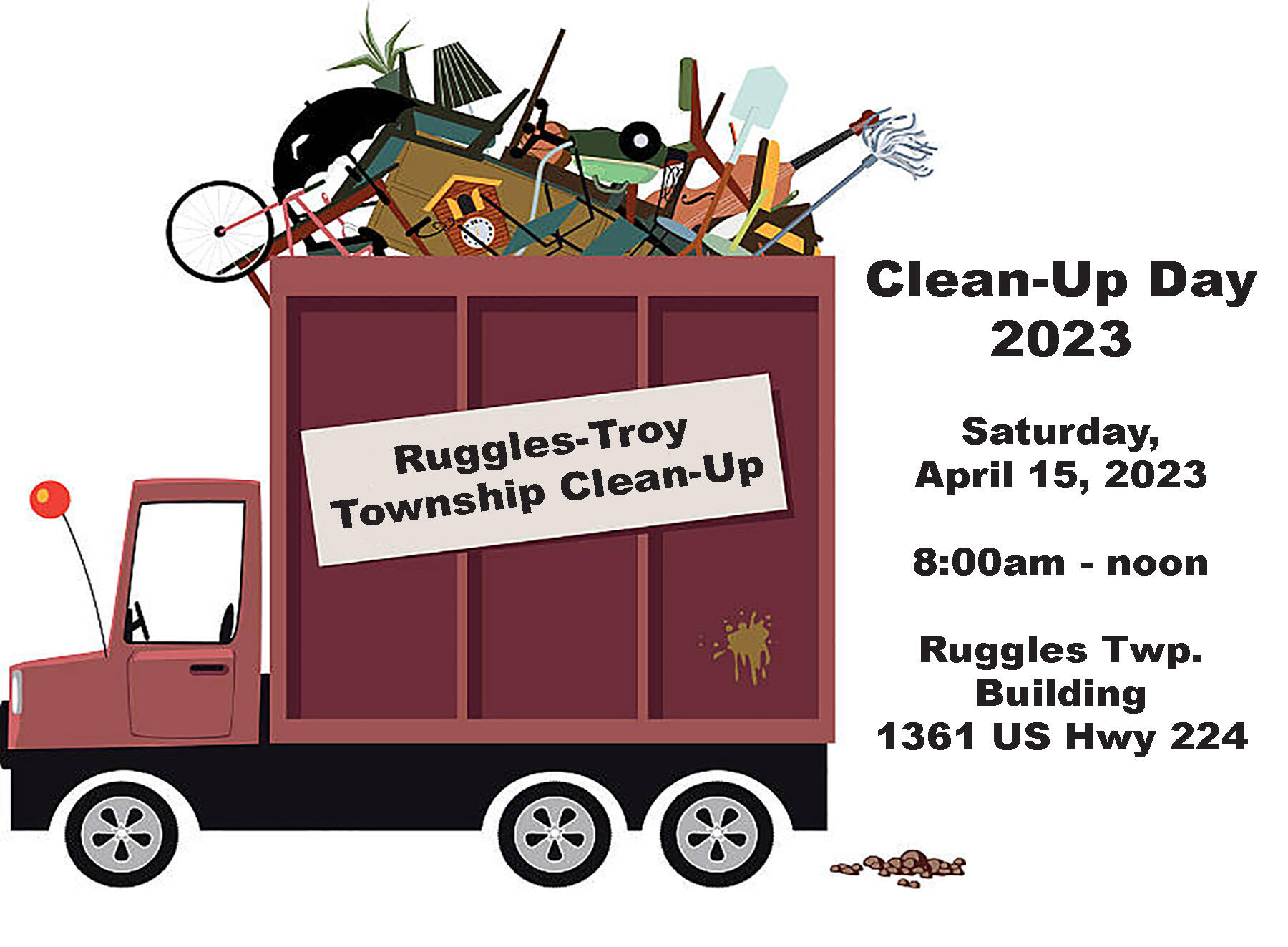 Troy Township Cleanup Day 2023 at the Ruggles Township Building